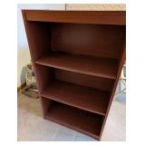 Set of 2 Wood Bookcases Black and Brown Finish