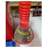 Automotive Tool Lot: Gas Can, Clean Funnel, Compression Tester, 12V Inflator