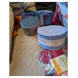 Large Lot of Assorted Quilting Fabrics and Sewing Supplies