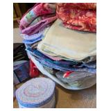 Large Lot of Assorted Quilting Fabrics and Sewing Supplies