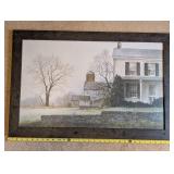 Framed Country Farmhouse Landscape Print, 32x24 Inches