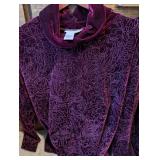 Set of 2 Coldwater Creek Burgundy Velvet Embroidered Outfits