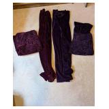 Set of 2 Coldwater Creek Burgundy Velvet Embroidered Outfits