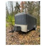 Enclosed Black Cargo Trailer with Minnesota Permanent Registration 3000 GVW
