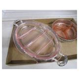 Pink Depression Divided Dishes