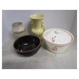 Pottery Vase, Bowls, Casserole