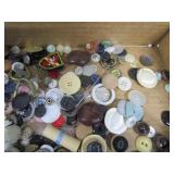 Vintage Sewing Buttons, Pin Cushion