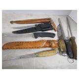 Filet Knives, Steel, Stag Handled Hunting Knife