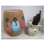 Navajo Style Vase, Signed Goose Vase