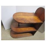 Walnut Triple Shelf End Table