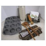 Corn Pan, Muffin Tin, Grater, Utensils