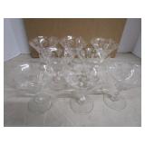 Etched Wine Glasses, Antique