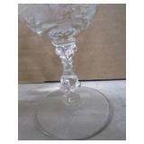 Etched Wine Glasses, Antique