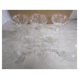 Etched Wine Glasses, Antique