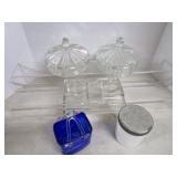 Candy Dishes, Inkwell, Art Glass Basket
