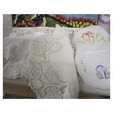 Vintage Fancy Work, Doilies, Hand Towels