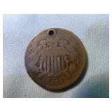 Three U.S. 2 Cent Coins