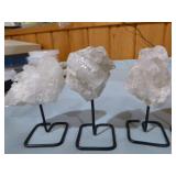 10 Quartz Crystals on Stands