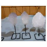 10 Quartz Crystals on Stands