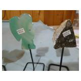 10 Quartz Crystals on Stands