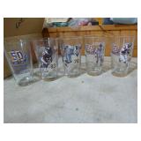 5 Miller Lite Minnesota Vikings Beer Glasses