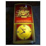 Vintage Miller Beer Lighted Clock Sign