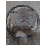 Antique Cast Iron Hand Crank Pulley Wheel