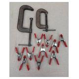 Set of C-Clamps and Spring Clamps