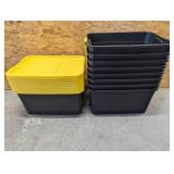 Set of 19 Gallon Stacker Totes with Yellow Lids