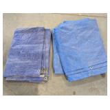 Lot of Blue Tarpaulins