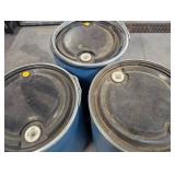 Set of Three Blue Plastic Drums