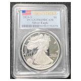 2024-S PROOF AMERICAN SILVER EAGLE PCGS PR69DCAM