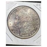 1881-S US MORGAN SILVER DOLLAR AU58