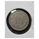 1865 US 3 CENT NICKEL