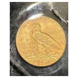 1926 US $2.5 GOLD INDIAN AU