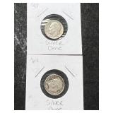 2 US ROOSEVELT DIMES 1947 1961