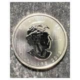 2013 CANADIAN MAPLE LEAF 1 TROY OZ .9999 FINE SILVER 25TH YEAR