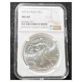 2014 AMERICAN SILVER EAGLE NGC MS69
