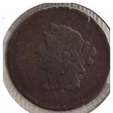 1839 Coronet Liberty Head Large Cent – 9 Over 6.