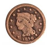 1846 Braided Hair Large Cent - Small Date