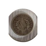 1883 5 Cent No Cents