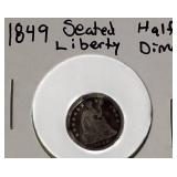 1849 Seated Liberty Half Dime