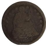 1853-O Seated Liberty Half Dime, Type 3, with Arrows at the Date.