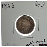 1863 Indian Head Cent - Grade: VG8