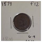 Indian Head Cent, graded as Fine 12 (F12) and Good 4 (G-4).