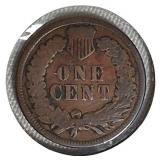 Indian Head Cent, graded as Fine 12 (F12) and Good 4 (G-4).