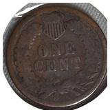 1818 Indian Head Cent in EF45 condition and 1882 Indian Head Cent in AG-3 to G4 condition.