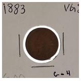 1883 Indian Head Cent in Very Good (VG8) condition and 1884 Indian Head Cent in Good (G4) condition.