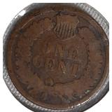 1885 Indian Head Cent, AG-3, P-1 ; 1886 Indian Head Cent, Variety 2, G-4, bent, AG-3..