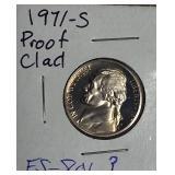 1971-S ,1972-S, 1973-S & 1974-S Jefferson Nickel Clad Proofs